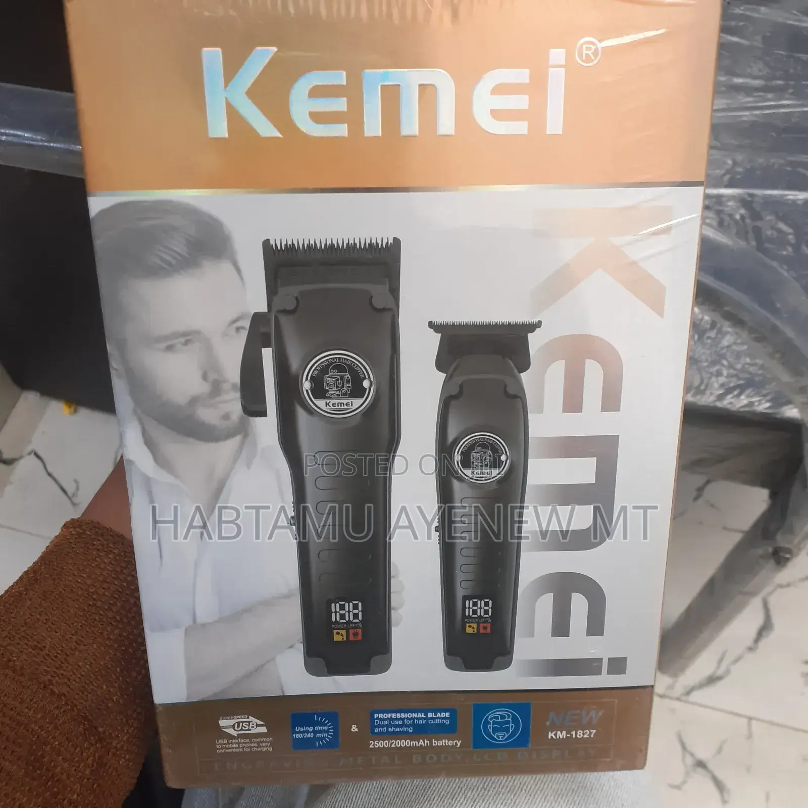 Kemei Km-1827 Hair Trimmer 2 በ አንድ Tondos ኬሚ ኪሚ ቶንዶስ የፀጉር ማስተካከያ