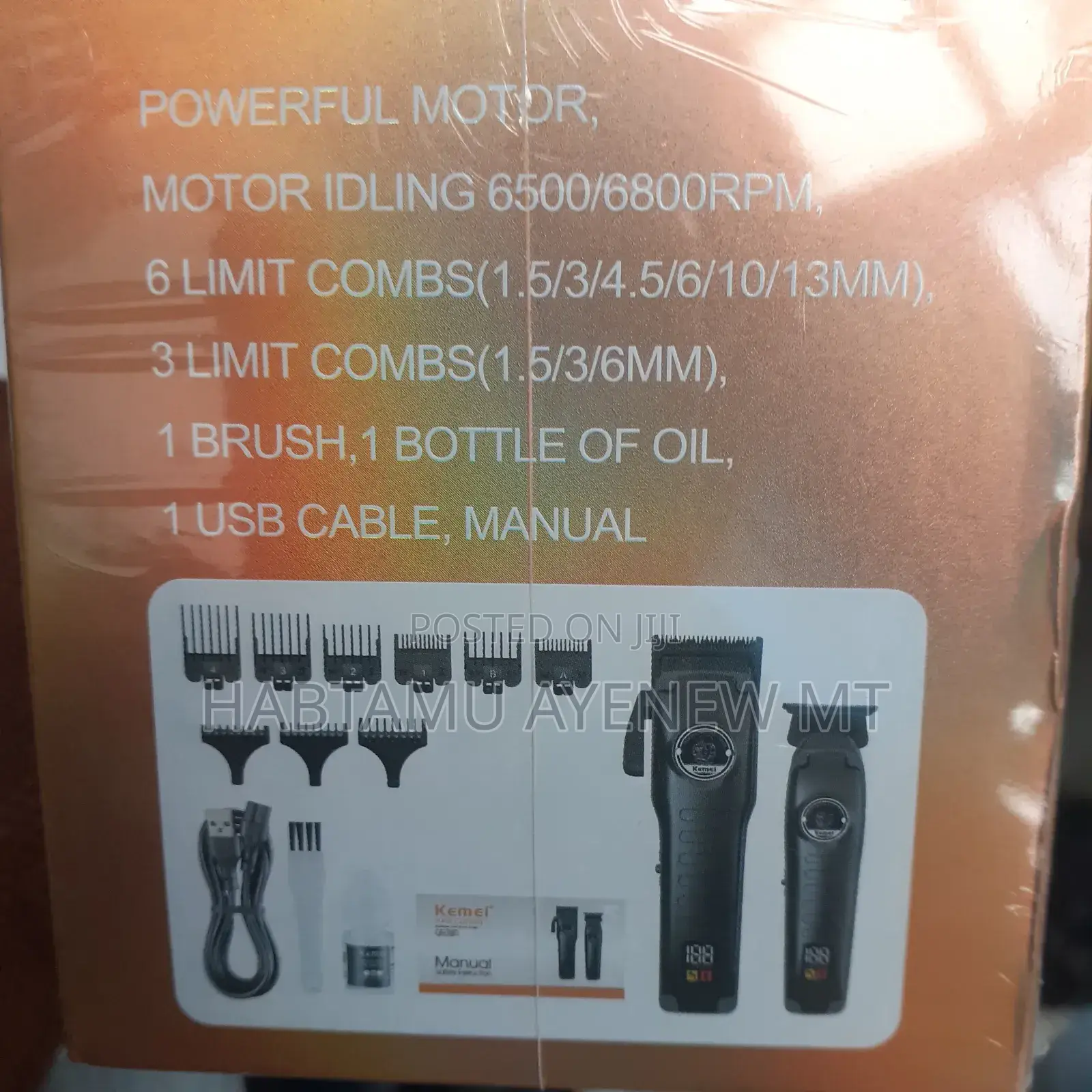Kemei Km-1827 Hair Trimmer 2 በ አንድ Tondos ኬሚ ኪሚ ቶንዶስ የፀጉር ማስተካከያ