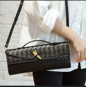 Black Woven Leather Purse