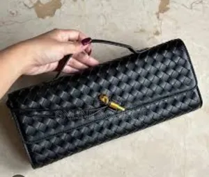 Black Woven Leather Purse