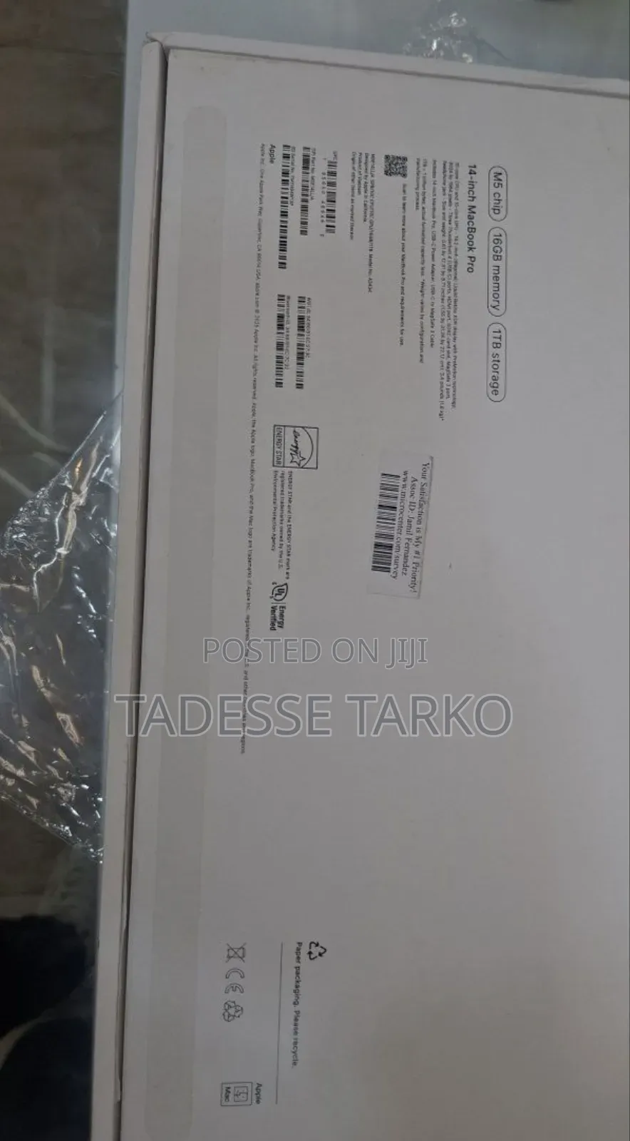 New Laptop Apple Macbook Pro 2025 M5 14-inch 16GB Apple M5 SSD 1T