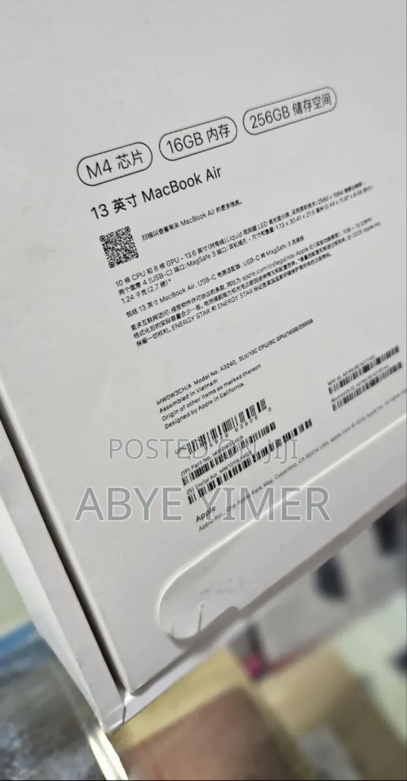 New Laptop Apple MacBook Air 2025 M4 15-inch 16GB Apple M4 SSD 256GB