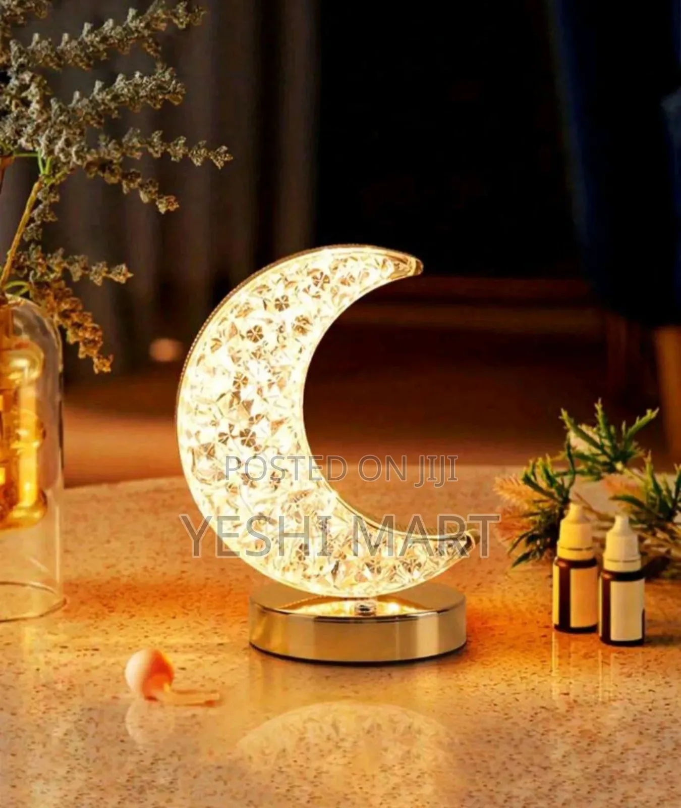 Ramadan Crescent Moon Shaped Led Touch Light: 3-Color Changing, Rechar