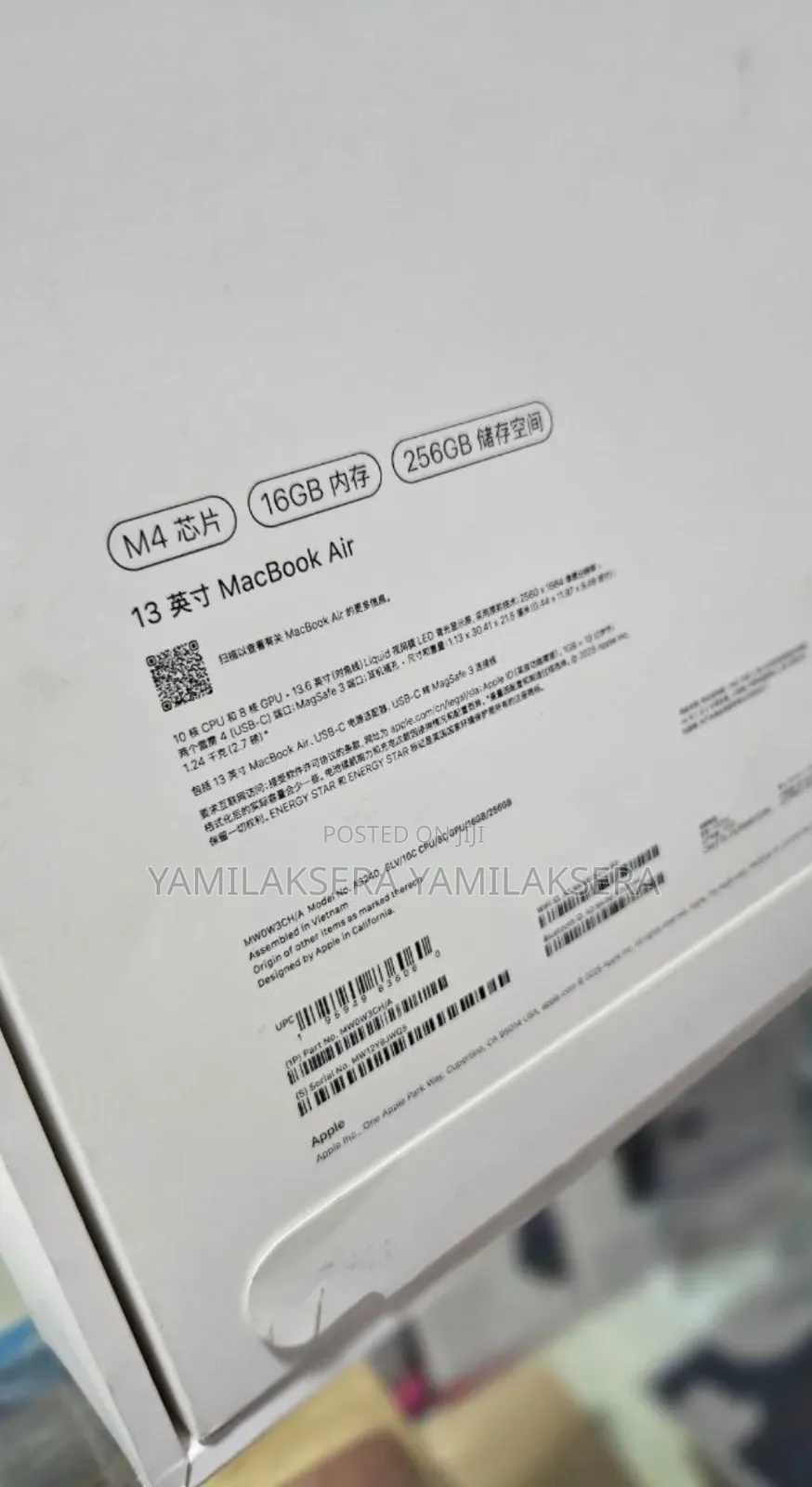 New Laptop Apple MacBook Air 2025 M4 13-inch 16GB Apple M4 SSD 256GB
