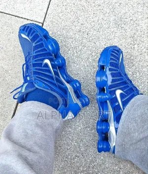 Nike Shox Full Blue High Master Quality Smooth Shoes Made in Vietnam