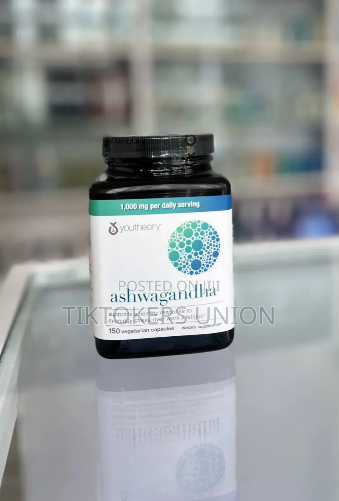 Youtheory Ashwagandha Dietary Supplement Capsules.