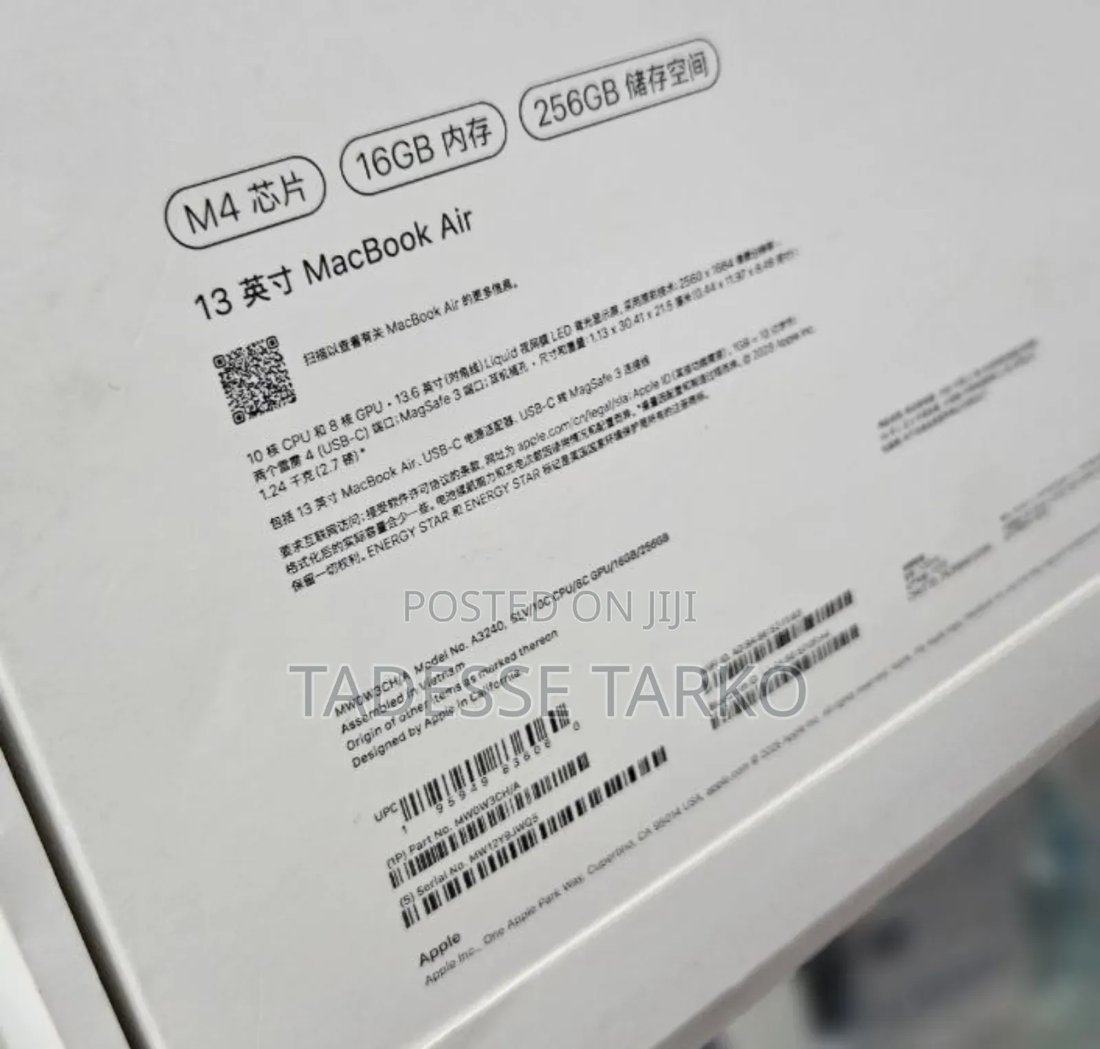 New Laptop Apple MacBook Air 2025 M4 13-inch 16GB Apple M4 SSD 256GB