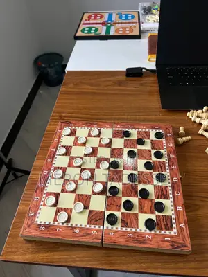 3in1 Wooden Game Set Chess+ Checkers + Backgammon ቼዝ + ዳማ +ባክጋመን