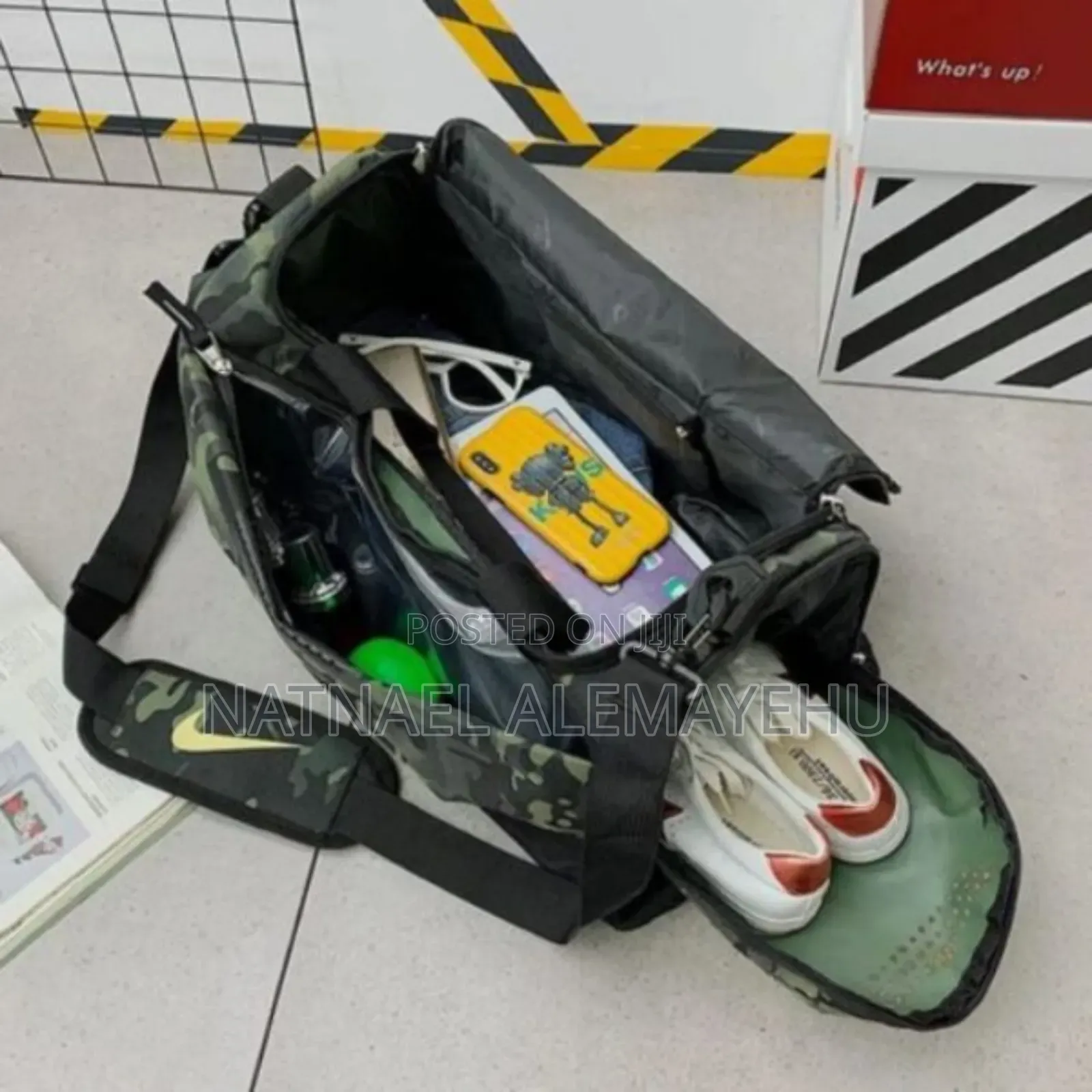 Nike Brasilia Camo Duffel Bag Designed for Gym and Travel Use.