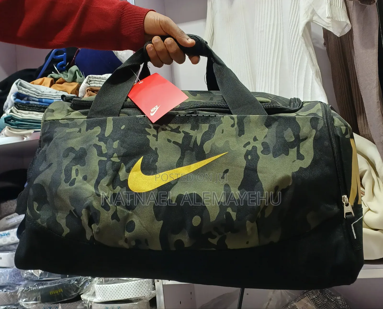 Nike Brasilia Camo Duffel Bag Designed for Gym and Travel Use.