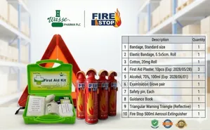 Car Fire Extinguisher, Triangle Reflector, First Aid Kit All In One