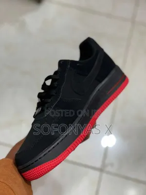 Black Suede Airforce 1 'Red Bottom'