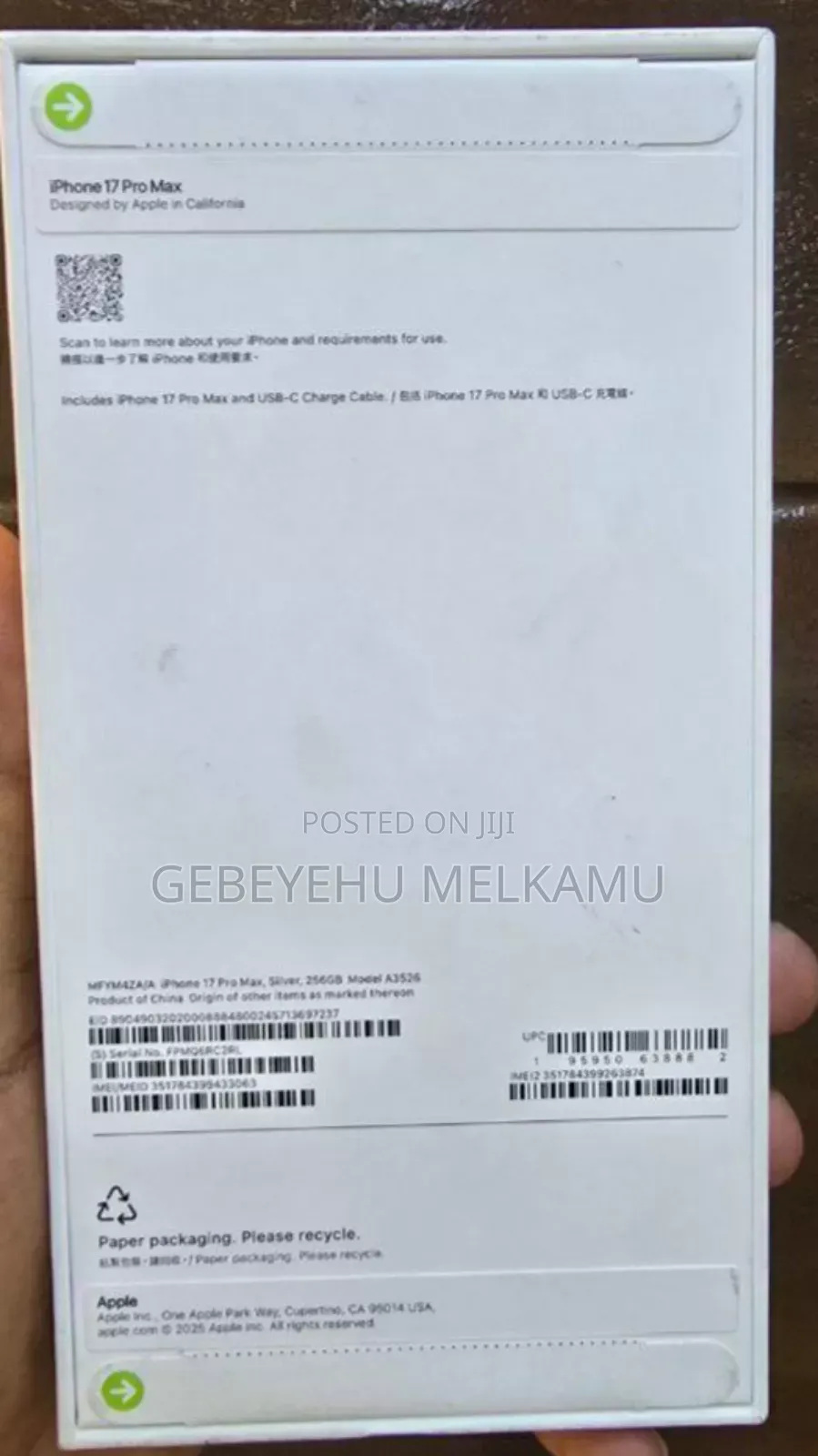 New Apple iPhone 17 Pro Max 256 GB