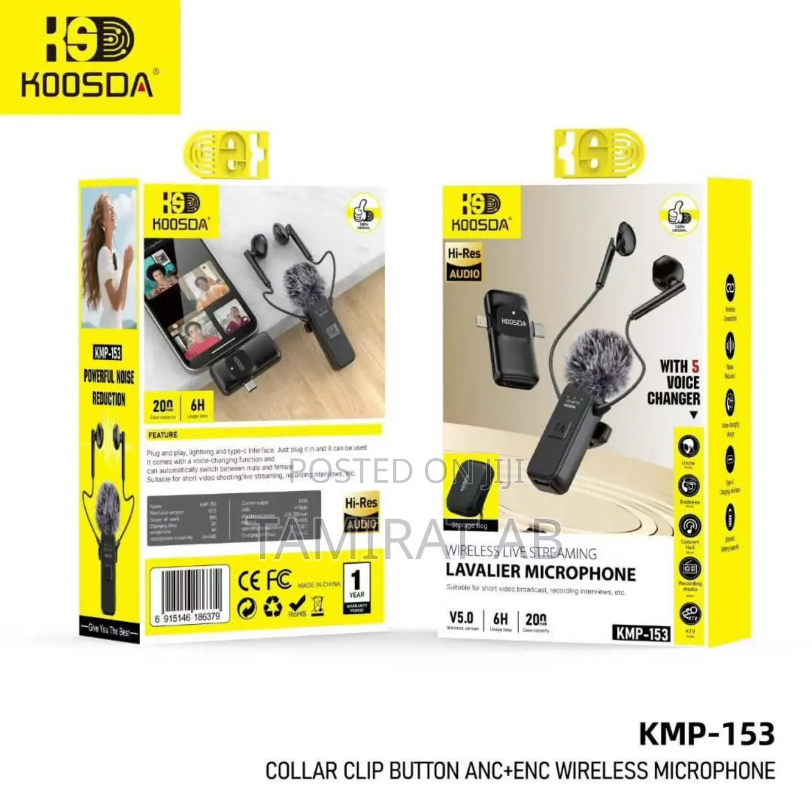 Koosda KMP-153 Wireless Live Streaming Lavalier Microphone