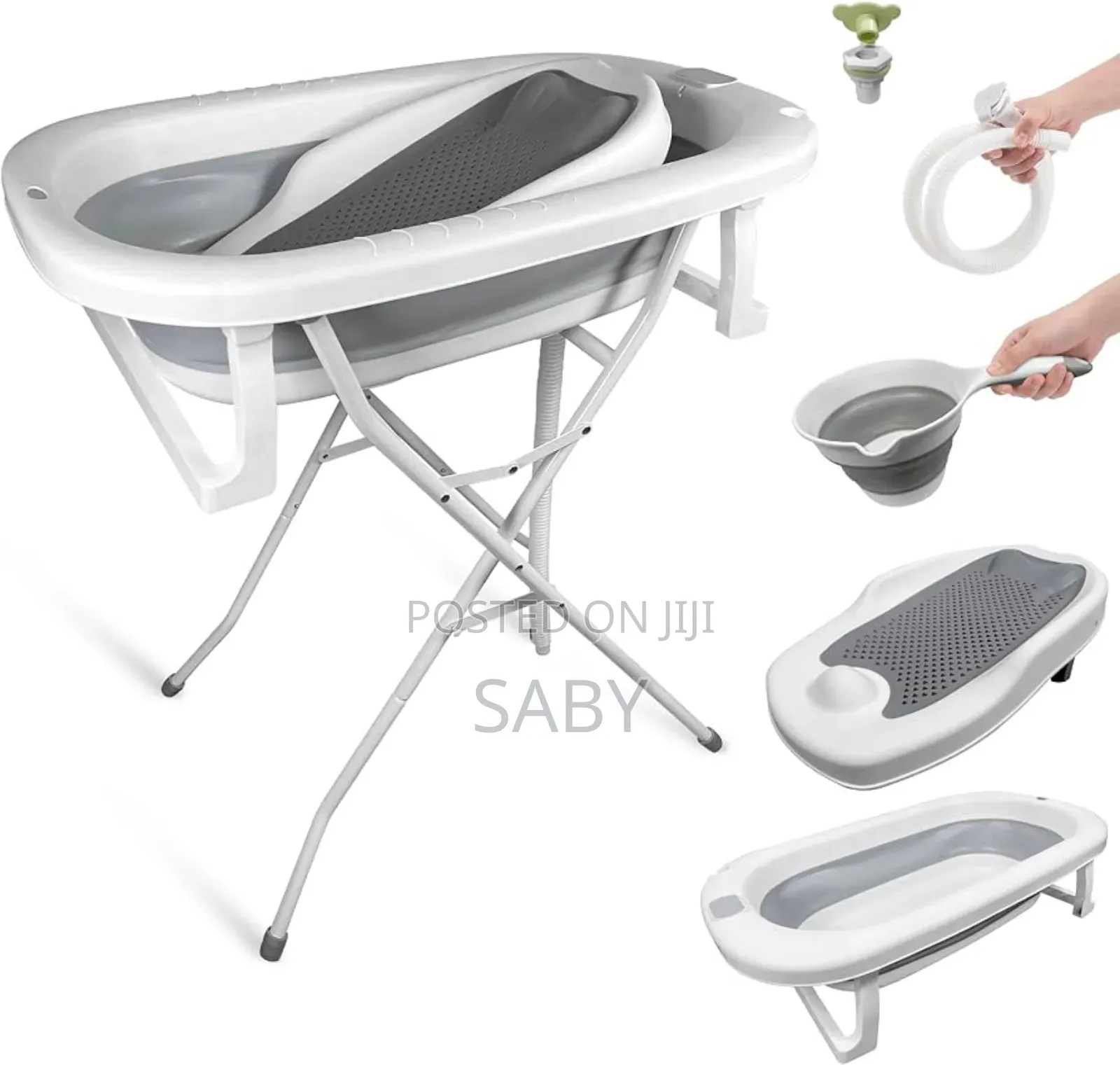 7 In 1 Foldable Baby Bathtub With A Thermometer And Stand