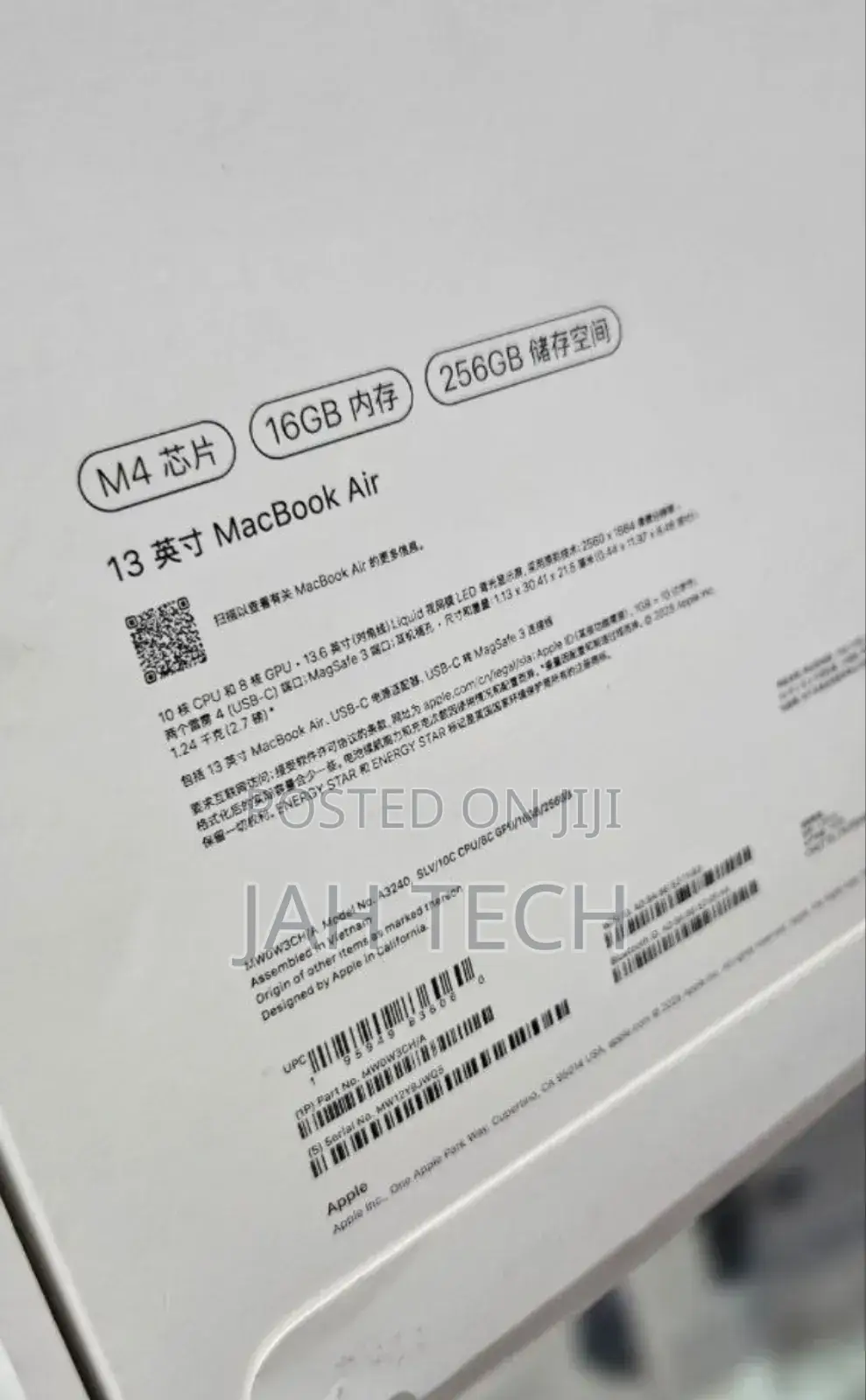 New Laptop Apple MacBook Air 2025 M4 13-inch 16GB Apple M4 SSD 256GB