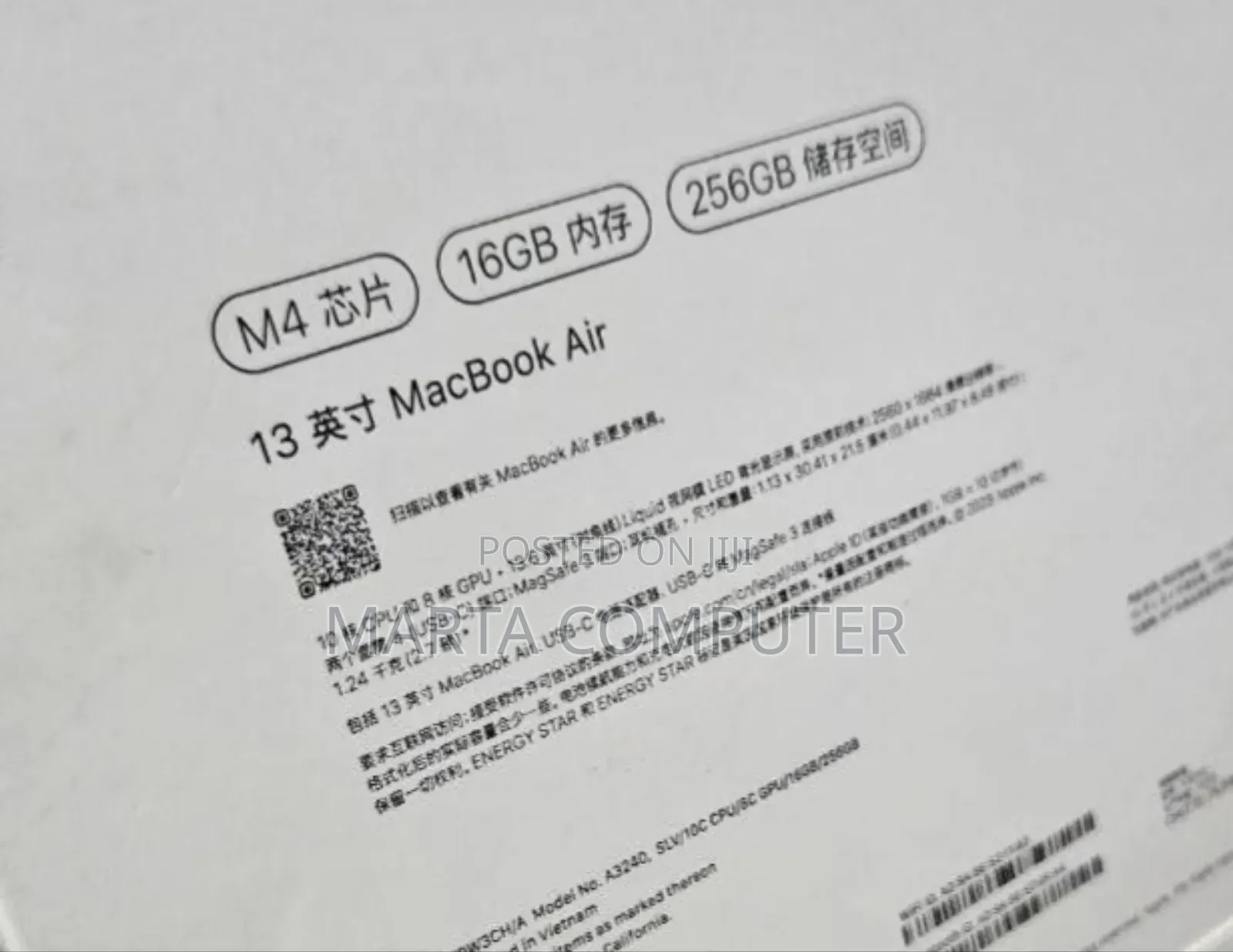 New Laptop Apple MacBook Air 2025 M4 13-inch 16GB Apple M4 SSD 256GB