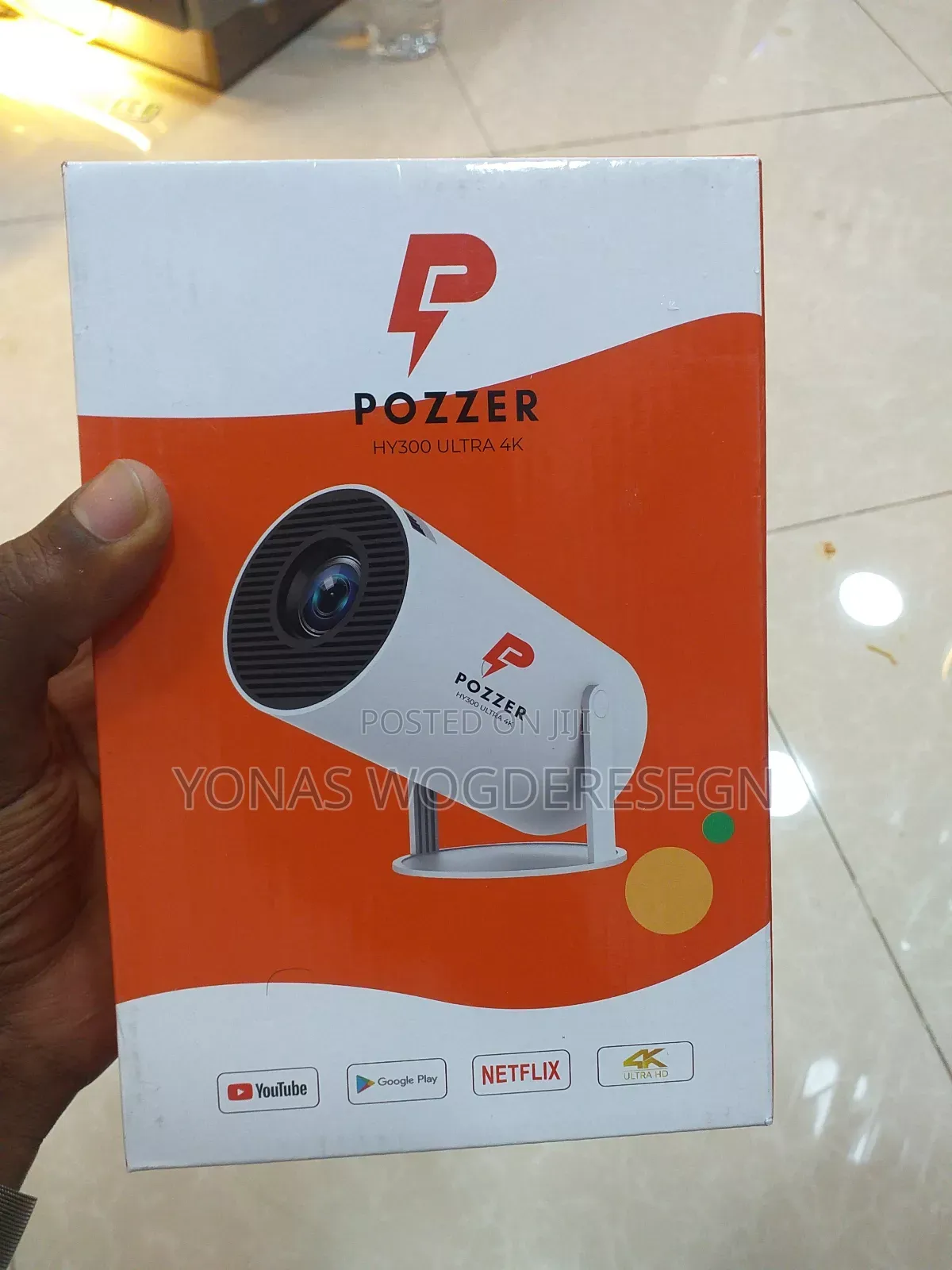 Pozzer Hy300 Ultra Smart Projector – Portable Wifi Bluetooth