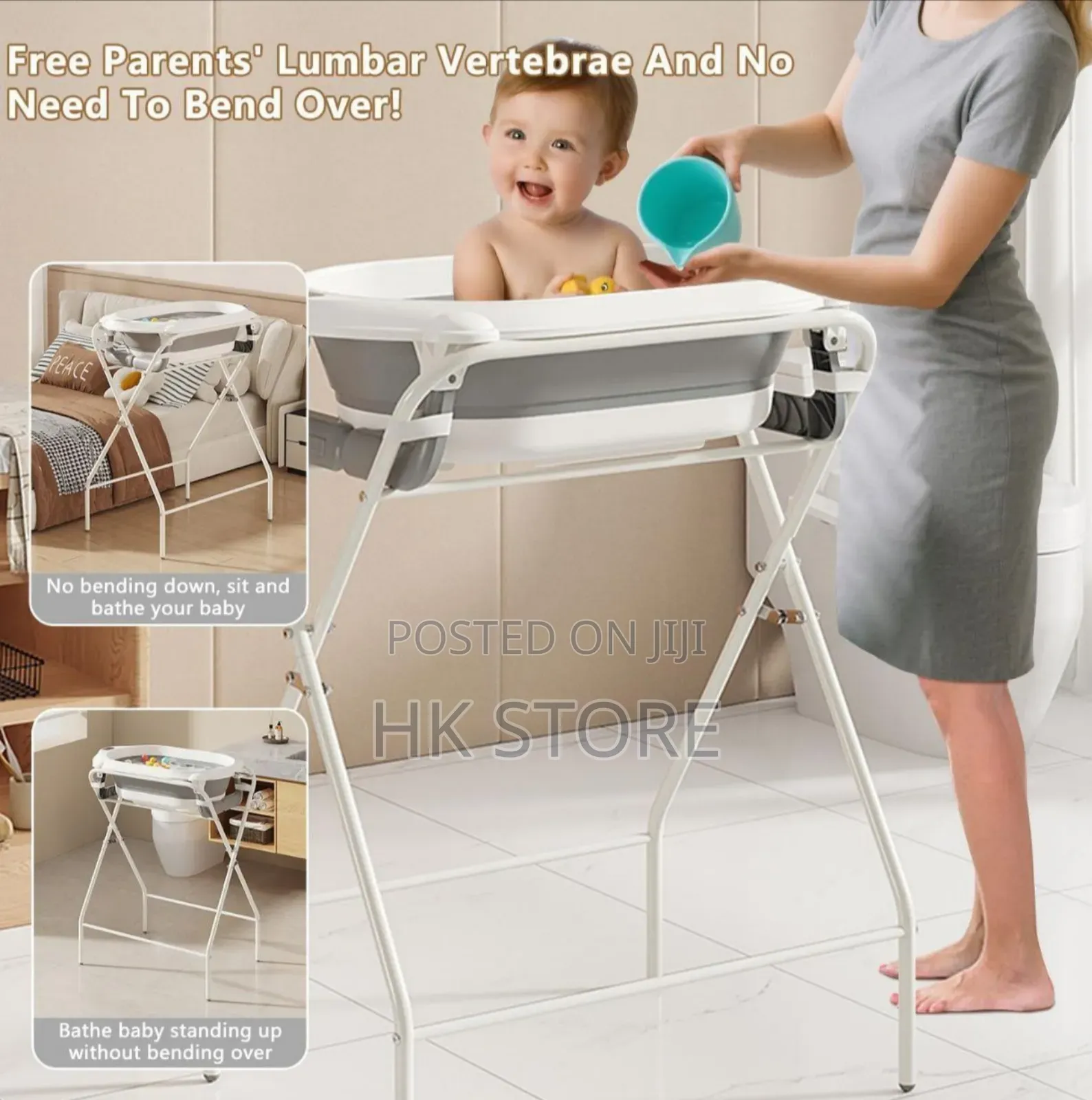 7 in 1 Foldable Baby Bathtub With a Thermometer and Stand