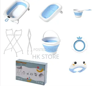 7 in 1 Foldable Baby Bathtub With a Thermometer and Stand