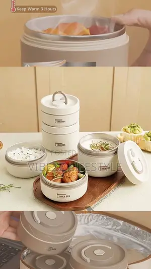 2- Layer Extra Thick Thermal Insulated Lunch Bag - Keep Food Hot/Cold