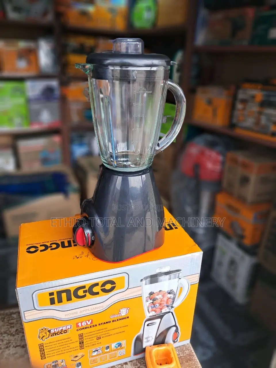 Ingco Cordless Stand Juice Blender ጁስ መፍጫ በባትሪ የሚሰራ