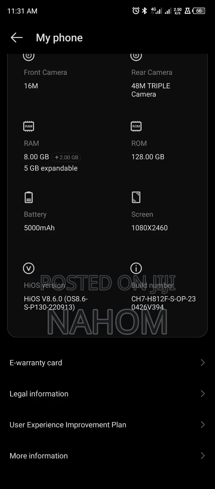 Tecno Camon 18 P 128 GB Blue