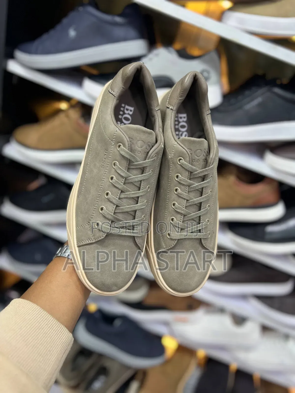 Boss Fol Gray Color High Master Quality Smooth Sneakers