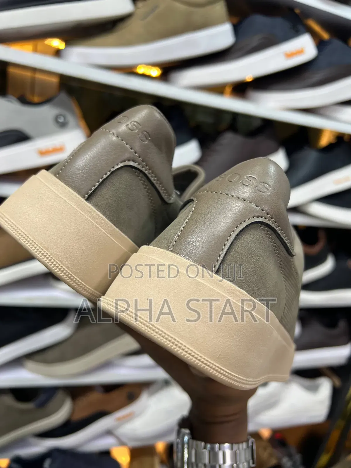 Boss Fol Gray Color High Master Quality Smooth Sneakers