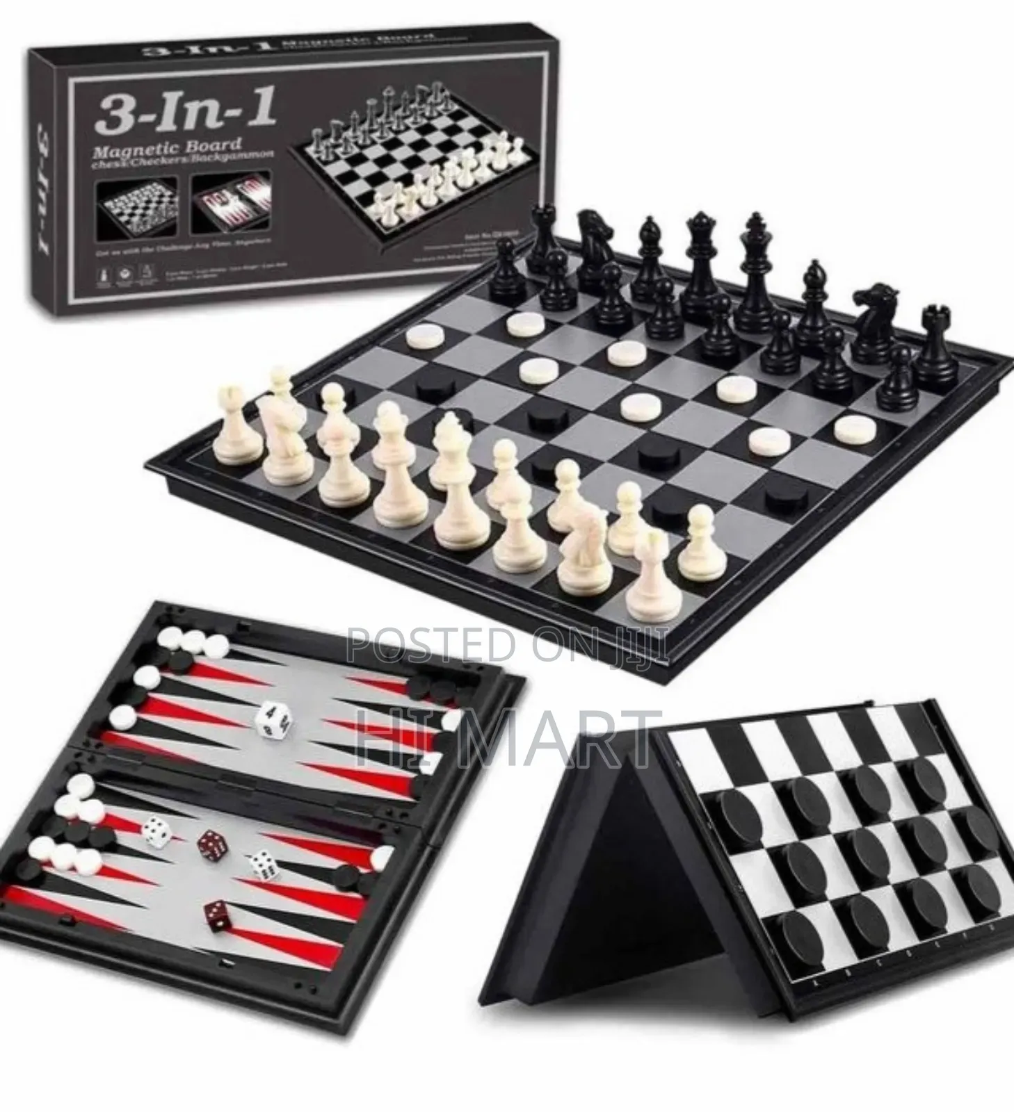 Modern 3in1 Magnetic Board Game Set