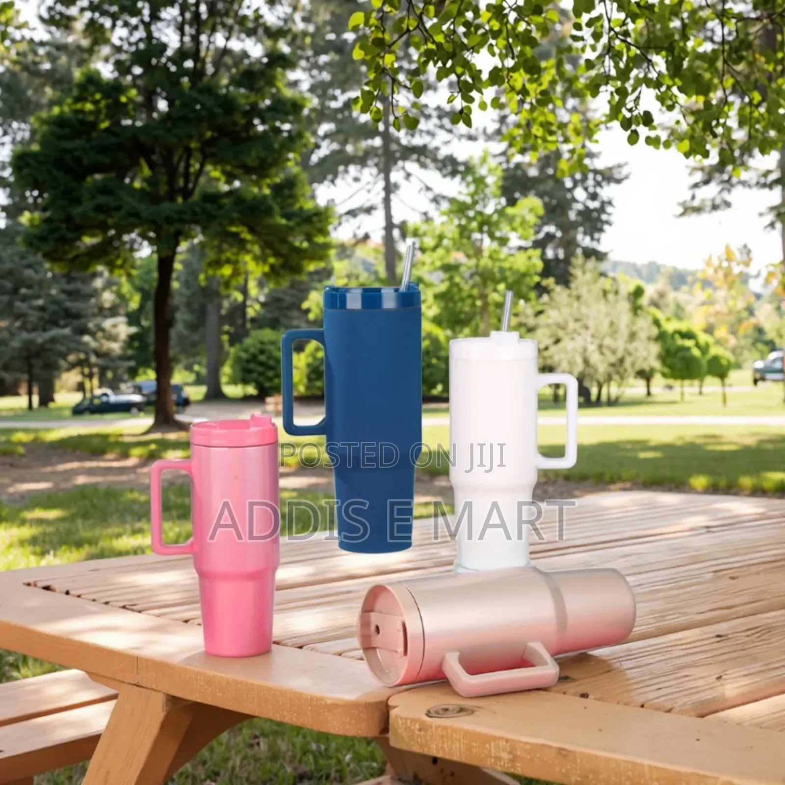 Double Layer Stainless Still With Straw Travel Cup