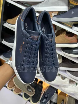 Jack Jones Blue High Master Quality Smooth Flat Shoes Made in Italy