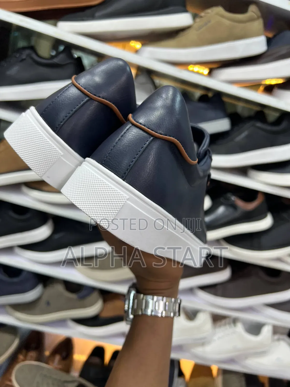 Jack Jones Blue High Master Quality Smooth Flat Shoes Made in Italy