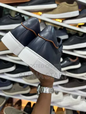 Jack Jones Blue High Master Quality Smooth Flat Shoes Made in Italy