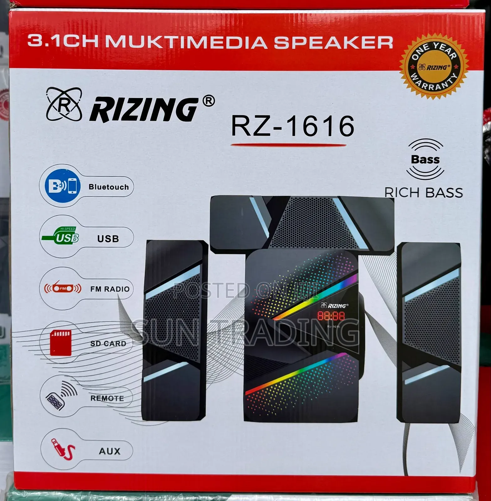 Rizing 3.1ch Multimedia Speaker- 1616