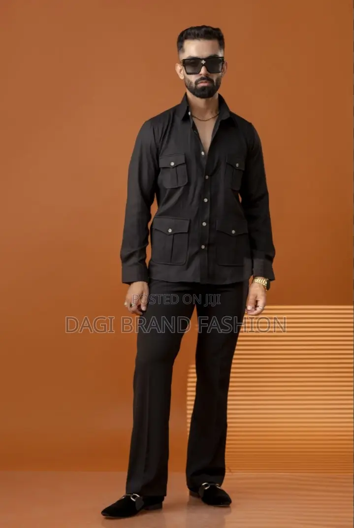The Garment Is a Solid Black Color.