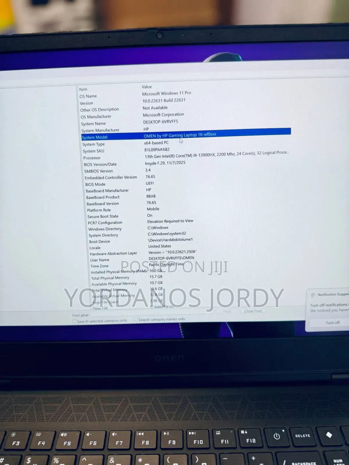 New Laptop HP Omen 16 16GB Intel Core i9 SSD 1T