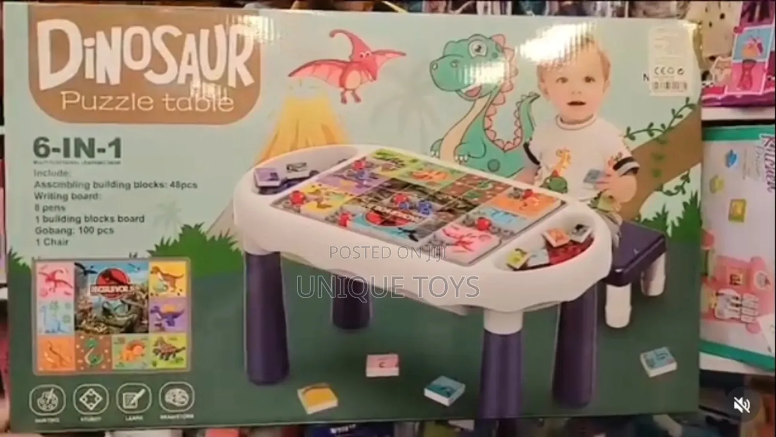 6-in-1 Dinosaur Puzzle Activity Table