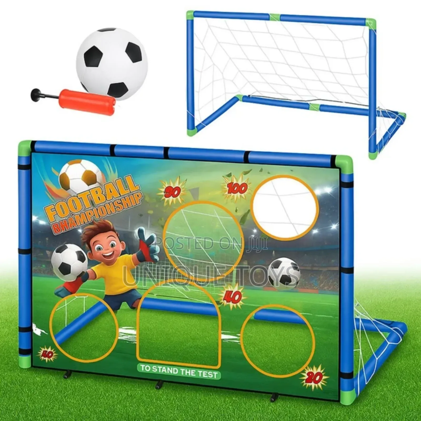 2-in-1 Kids Soccer Goal Toss Game Set – “Soccer Kid” Edition