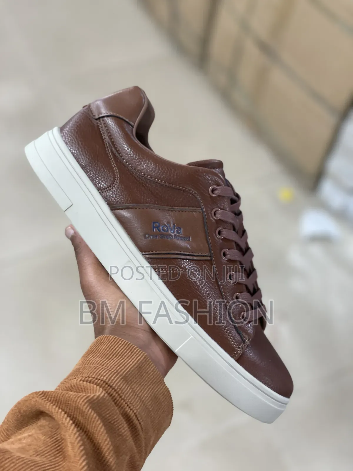 Rova Brown Pebbled Leather Sneakers: One Step Ahead
