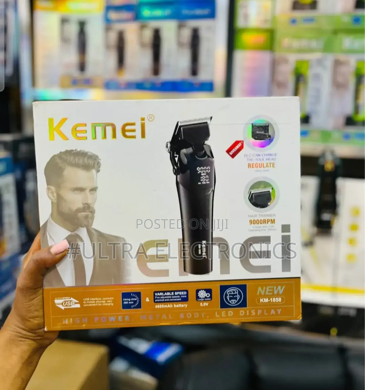 የፀጉር ማሽን Kemei Km-1858 Professional Hair Clipper. 9000rpm