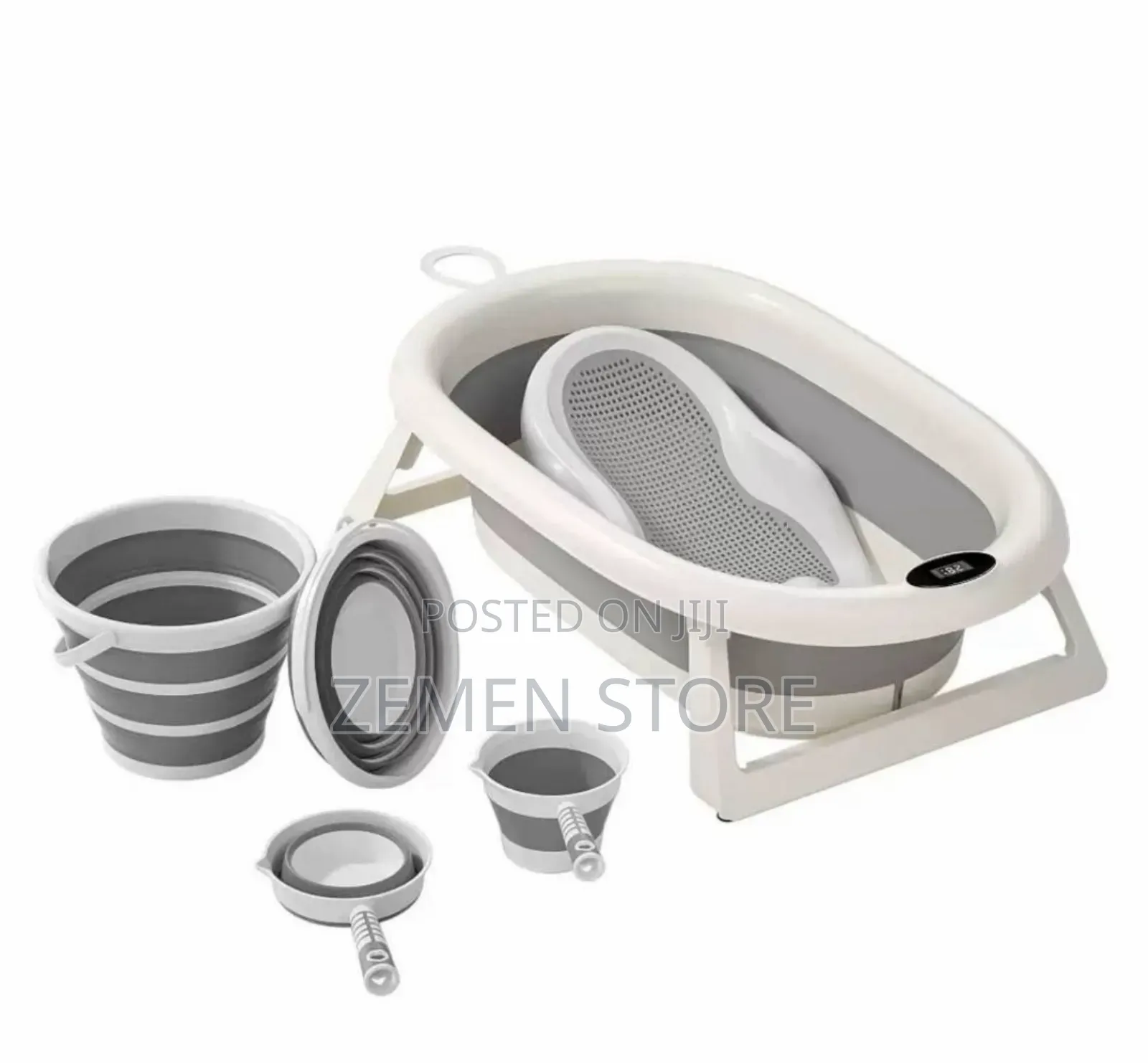 5-in-1 Baby Bathtub Set - 5 አይነት እቃዎችን የያዘ ተጣጣፊ የልጆች መታጠቢያ