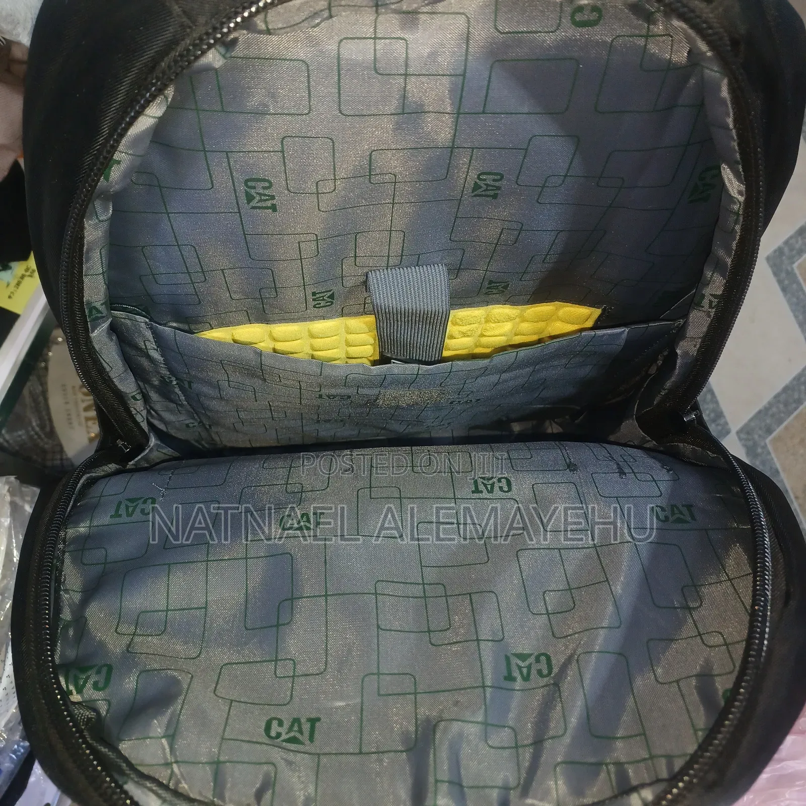 Cat Black Laptop Backpack Featuring a Usb Port.