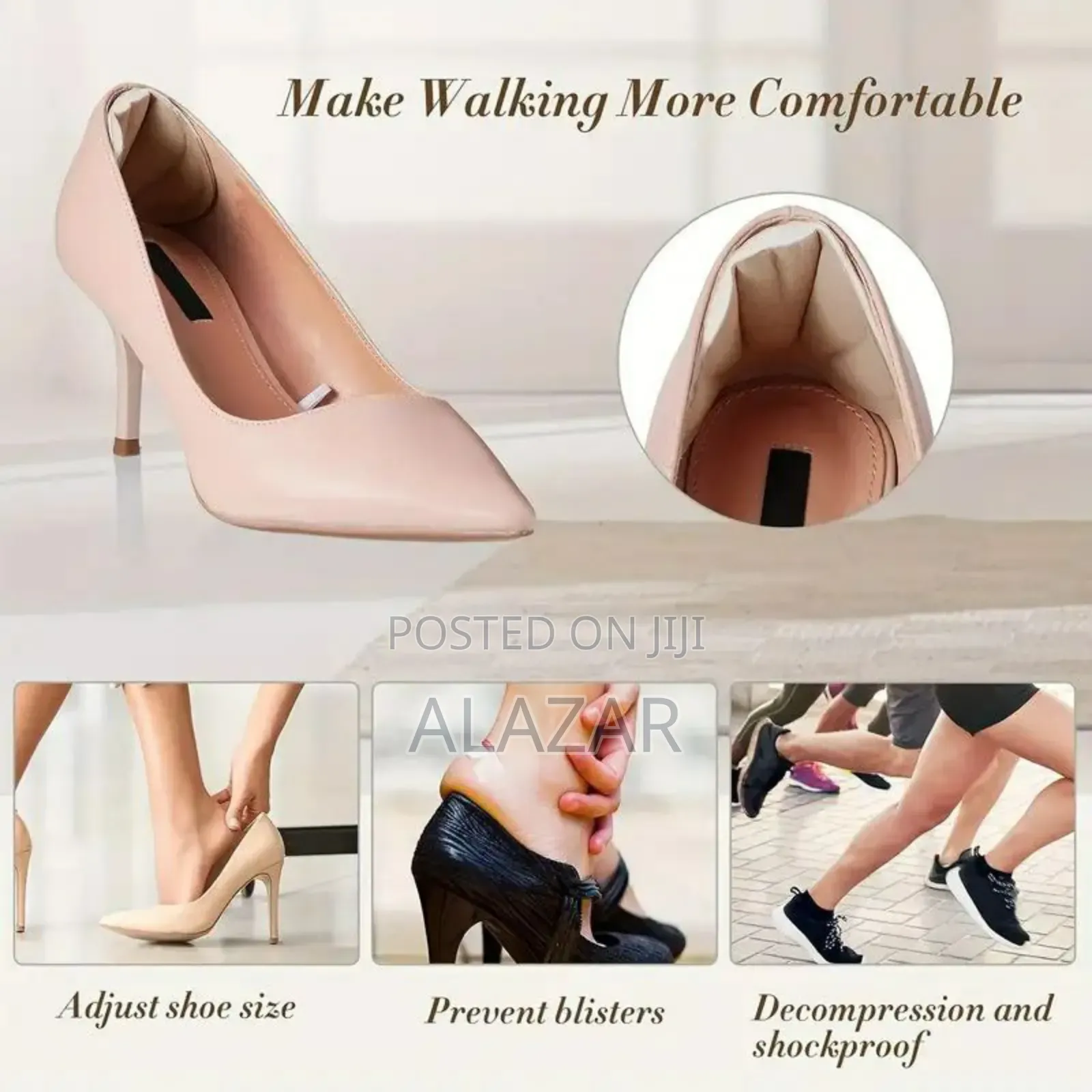 2pcs Heel Pads Hold Heels in Place and Relieve Plantar Fasc