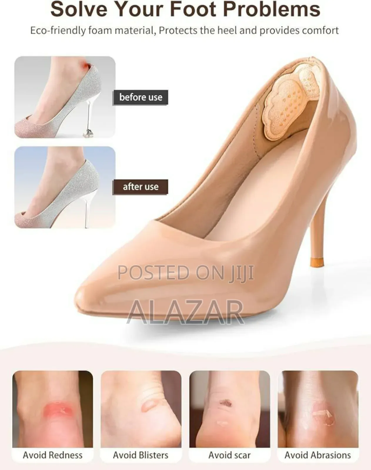 2pcs Heel Pads Hold Heels in Place and Relieve Plantar Fasc