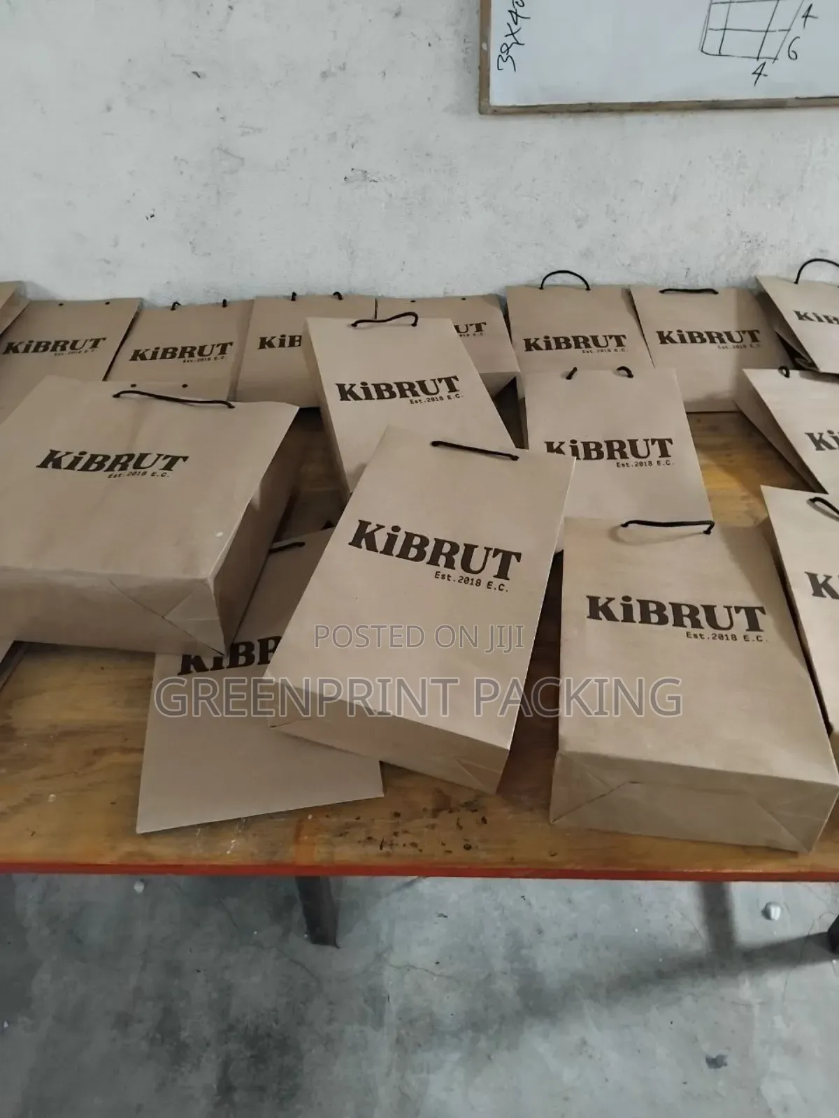 Craft Paper Bag With Brown Paint