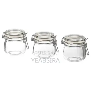 Ikea Spice Jar, Set of 3 , Clear Glass