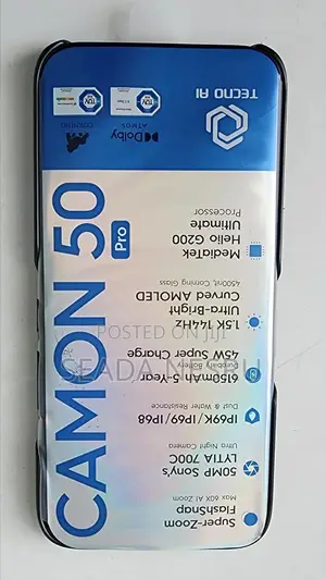 New Tecno Camon 50 Pro 256 GB Black