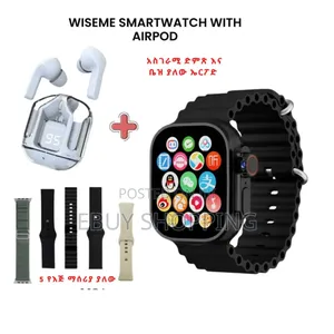 Wiseme 2 in 1 Smartwatch With Airpod Combo Set
