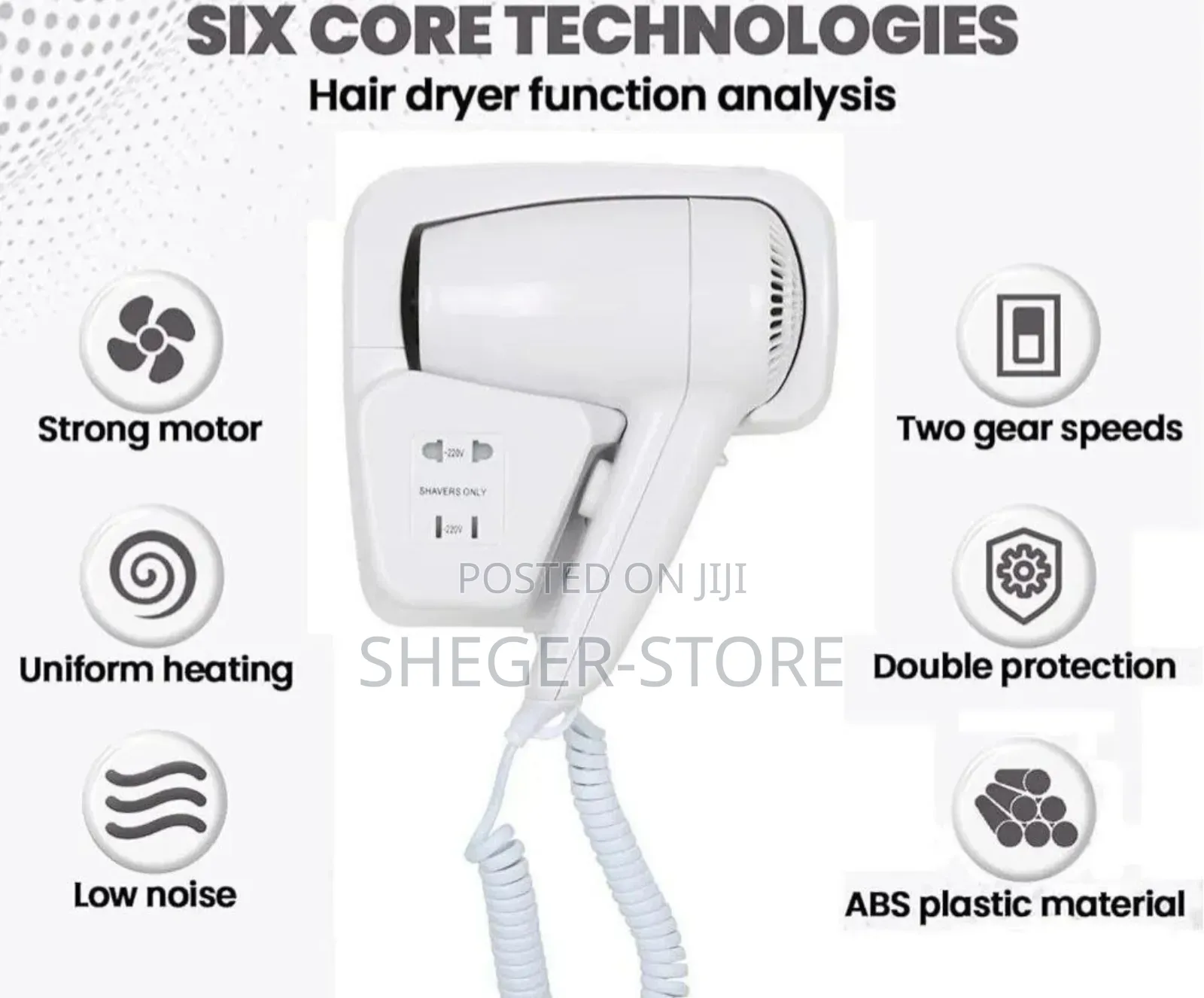 Orginal High Quality Wall Mounted Hair Dryer